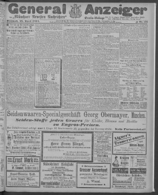 Münchner neueste Nachrichten Mittwoch 25. April 1894