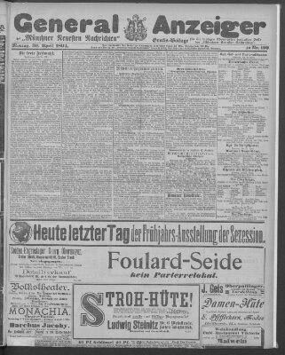 Münchner neueste Nachrichten Montag 30. April 1894