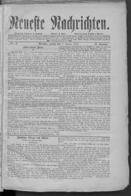 Neueste Nachrichten (Münchner neueste Nachrichten) Freitag 3. Januar 1879