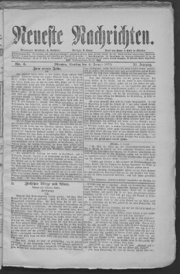 Neueste Nachrichten (Münchner neueste Nachrichten) Samstag 4. Januar 1879