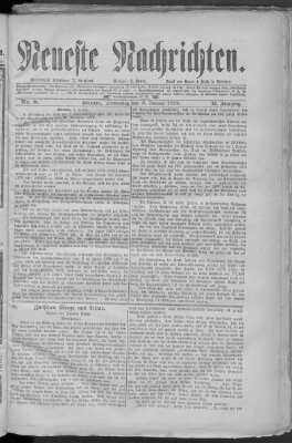 Neueste Nachrichten (Münchner neueste Nachrichten) Donnerstag 9. Januar 1879