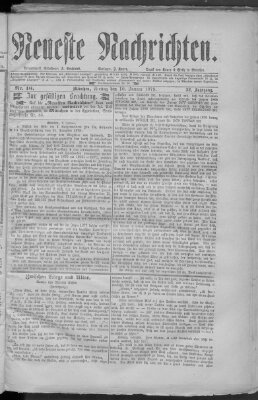 Neueste Nachrichten (Münchner neueste Nachrichten) Freitag 10. Januar 1879