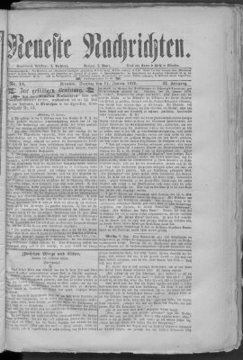 Neueste Nachrichten (Münchner neueste Nachrichten) Samstag 11. Januar 1879