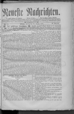 Neueste Nachrichten (Münchner neueste Nachrichten) Freitag 17. Januar 1879