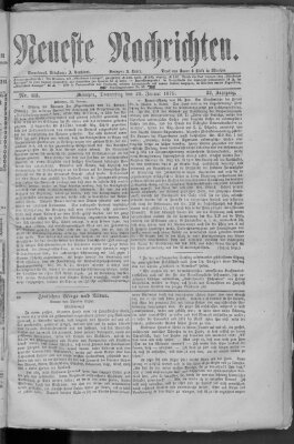 Neueste Nachrichten (Münchner neueste Nachrichten) Donnerstag 23. Januar 1879