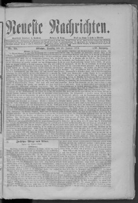 Neueste Nachrichten (Münchner neueste Nachrichten) Samstag 25. Januar 1879