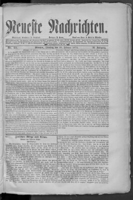 Neueste Nachrichten (Münchner neueste Nachrichten) Dienstag 18. Februar 1879