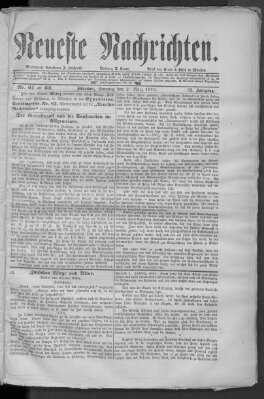 Neueste Nachrichten (Münchner neueste Nachrichten) Sonntag 2. März 1879