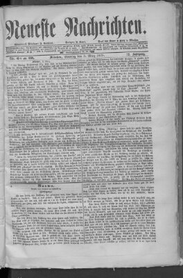 Neueste Nachrichten (Münchner neueste Nachrichten) Sonntag 9. März 1879