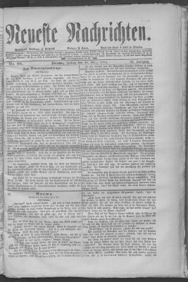 Neueste Nachrichten (Münchner neueste Nachrichten) Freitag 21. März 1879