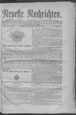 Neueste Nachrichten (Münchner neueste Nachrichten) Sonntag 23. März 1879