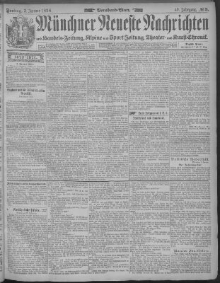 Münchner neueste Nachrichten Freitag 3. Januar 1896