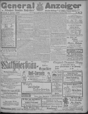 Münchner neueste Nachrichten Mittwoch 8. Januar 1896