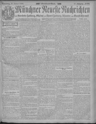 Münchner neueste Nachrichten Dienstag 21. Januar 1896