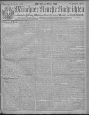 Münchner neueste Nachrichten Dienstag 21. Januar 1896