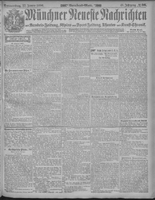 Münchner neueste Nachrichten Donnerstag 23. Januar 1896