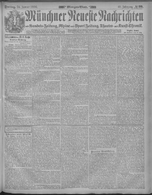 Münchner neueste Nachrichten Freitag 24. Januar 1896