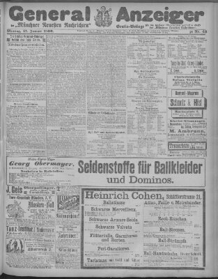 Münchner neueste Nachrichten Montag 27. Januar 1896