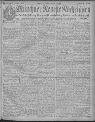 Münchner neueste Nachrichten Samstag 1. Februar 1896