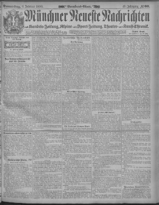 Münchner neueste Nachrichten Donnerstag 6. Februar 1896