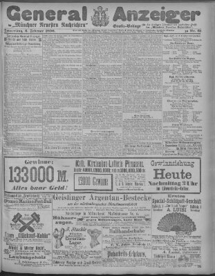 Münchner neueste Nachrichten Donnerstag 6. Februar 1896