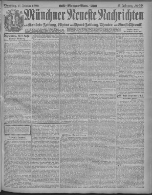 Münchner neueste Nachrichten Dienstag 11. Februar 1896