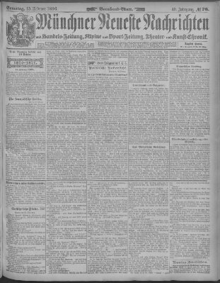 Münchner neueste Nachrichten Samstag 15. Februar 1896