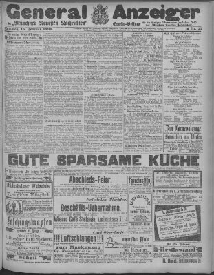 Münchner neueste Nachrichten Samstag 15. Februar 1896