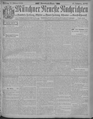 Münchner neueste Nachrichten Freitag 21. Februar 1896