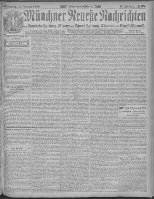 Münchner neueste Nachrichten Mittwoch 26. Februar 1896