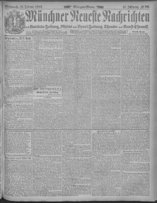 Münchner neueste Nachrichten Mittwoch 26. Februar 1896