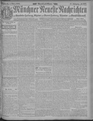 Münchner neueste Nachrichten Mittwoch 4. März 1896