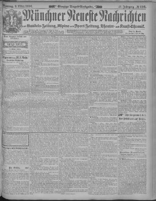 Münchner neueste Nachrichten Montag 9. März 1896