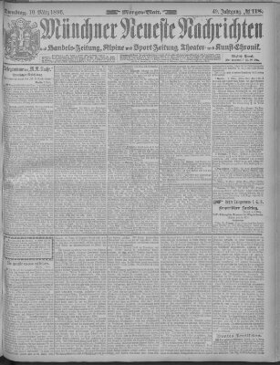 Münchner neueste Nachrichten Dienstag 10. März 1896