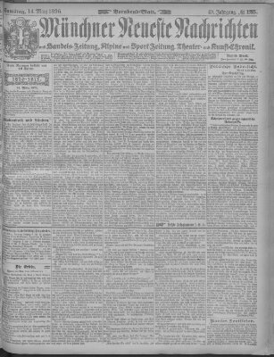 Münchner neueste Nachrichten Samstag 14. März 1896