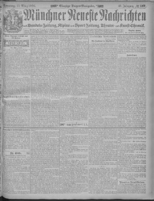 Münchner neueste Nachrichten Sonntag 15. März 1896