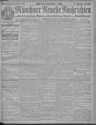 Münchner neueste Nachrichten Donnerstag 26. März 1896