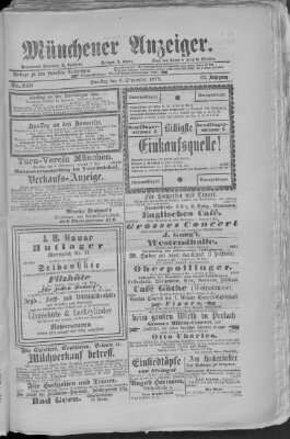 Münchener Anzeiger (Münchner neueste Nachrichten) Samstag 6. September 1879