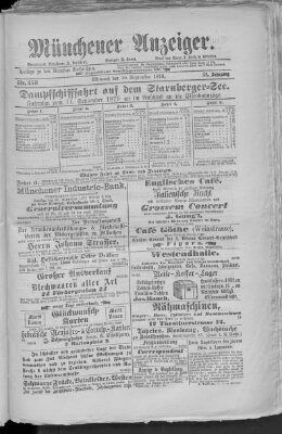 Münchener Anzeiger (Münchner neueste Nachrichten) Mittwoch 10. September 1879