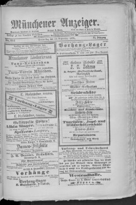 Münchener Anzeiger (Münchner neueste Nachrichten) Donnerstag 11. September 1879