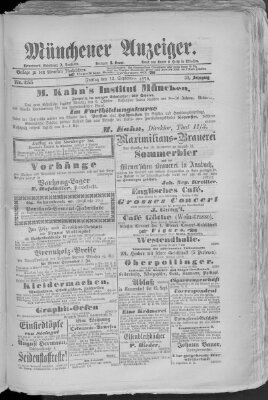 Münchener Anzeiger (Münchner neueste Nachrichten) Freitag 12. September 1879