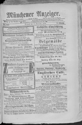 Münchener Anzeiger (Münchner neueste Nachrichten) Mittwoch 17. September 1879