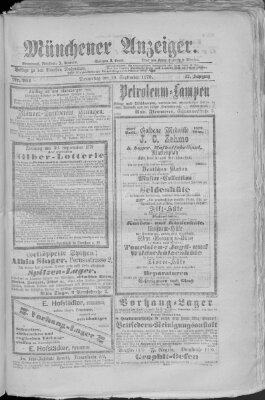 Münchener Anzeiger (Münchner neueste Nachrichten) Donnerstag 18. September 1879