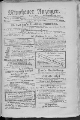 Münchener Anzeiger (Münchner neueste Nachrichten) Freitag 26. September 1879