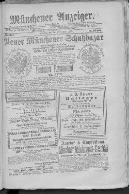 Münchener Anzeiger (Münchner neueste Nachrichten) Samstag 27. September 1879