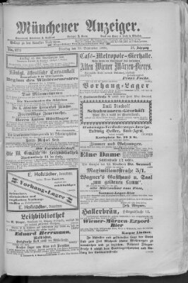 Münchener Anzeiger (Münchner neueste Nachrichten) Dienstag 30. September 1879