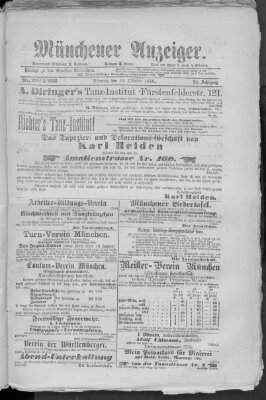 Münchener Anzeiger (Münchner neueste Nachrichten) Sonntag 19. Oktober 1879