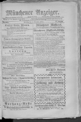 Münchener Anzeiger (Münchner neueste Nachrichten) Dienstag 4. November 1879