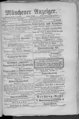 Münchener Anzeiger (Münchner neueste Nachrichten) Donnerstag 6. November 1879