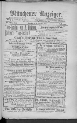 Münchener Anzeiger (Münchner neueste Nachrichten) Sonntag 9. November 1879